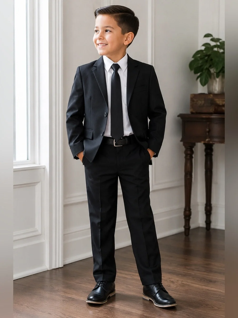 Stacy Adams Boys Black Oxford Dress Shoes Size 8M – Classic Formal Lace-Up